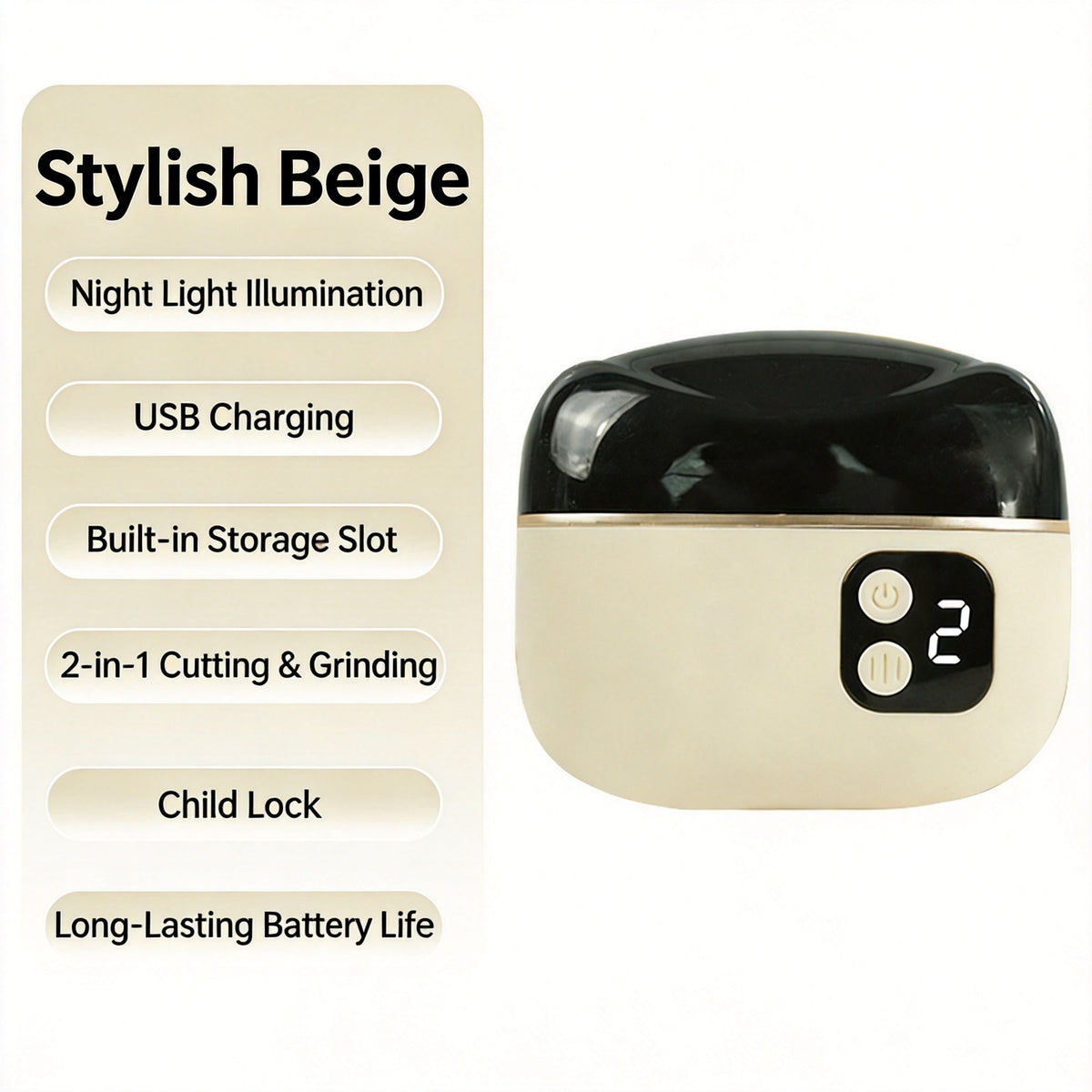 2-in-1 electric nail clipper and polisher