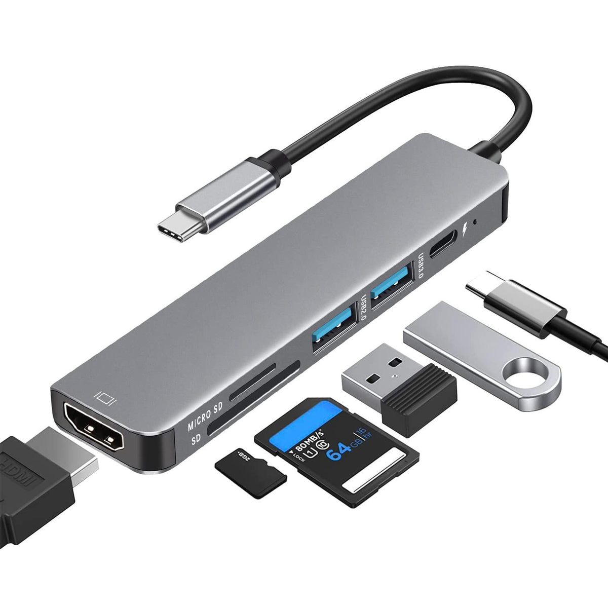 USB-C Multiport Hub – 5-in-1, 6-in-1 & 8-in-1 - product view 11