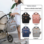 Baby travel backpack with storage and fold-out attachment