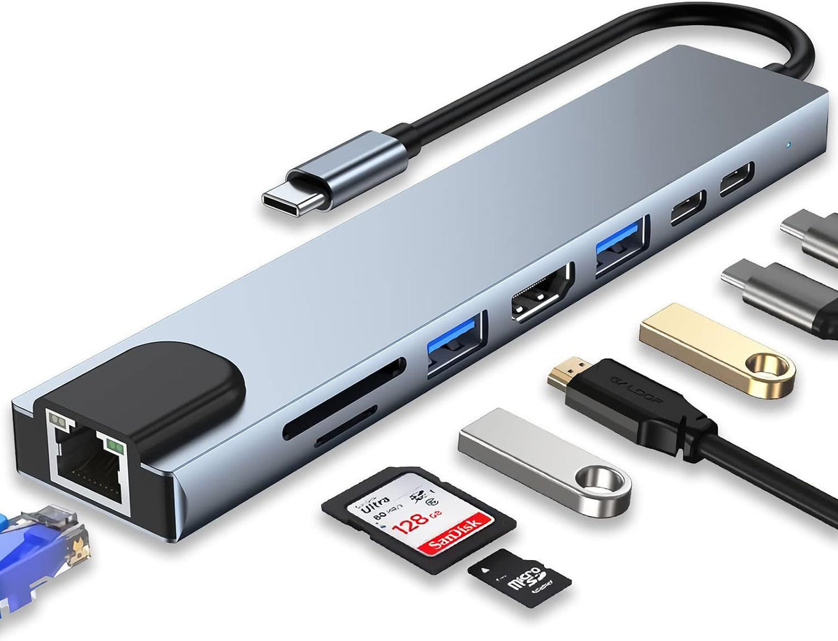 USB-C Multiport Hub – 5-in-1, 6-in-1 & 8-in-1 - product view 6