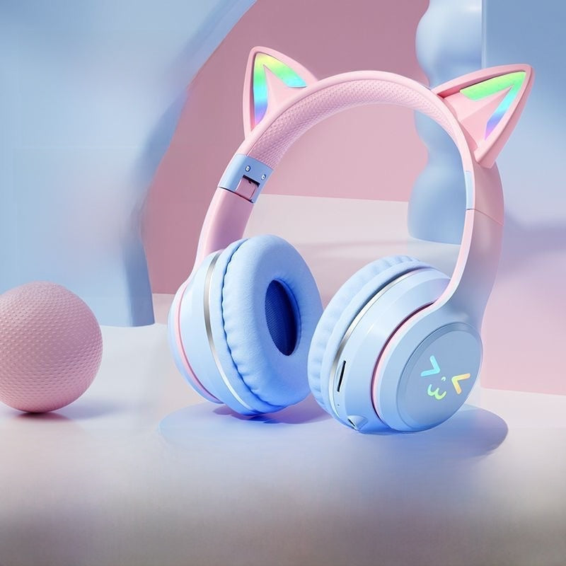 Bluetooth Gaming Headset with Cat Ear Lights - product view 5