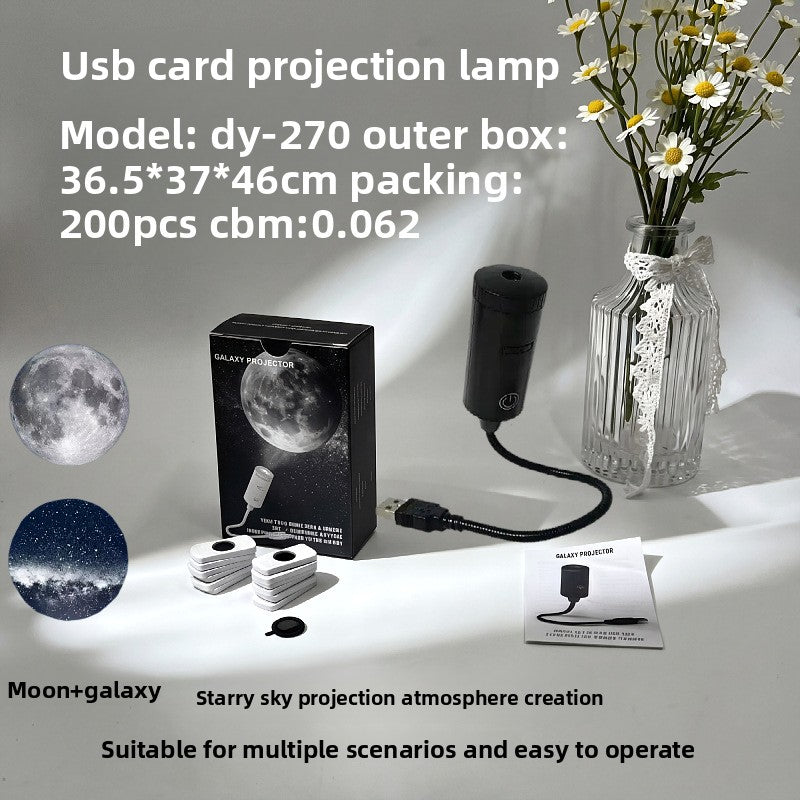 USB Starry Sky Car Roof Projector, black model with 2 projection cards