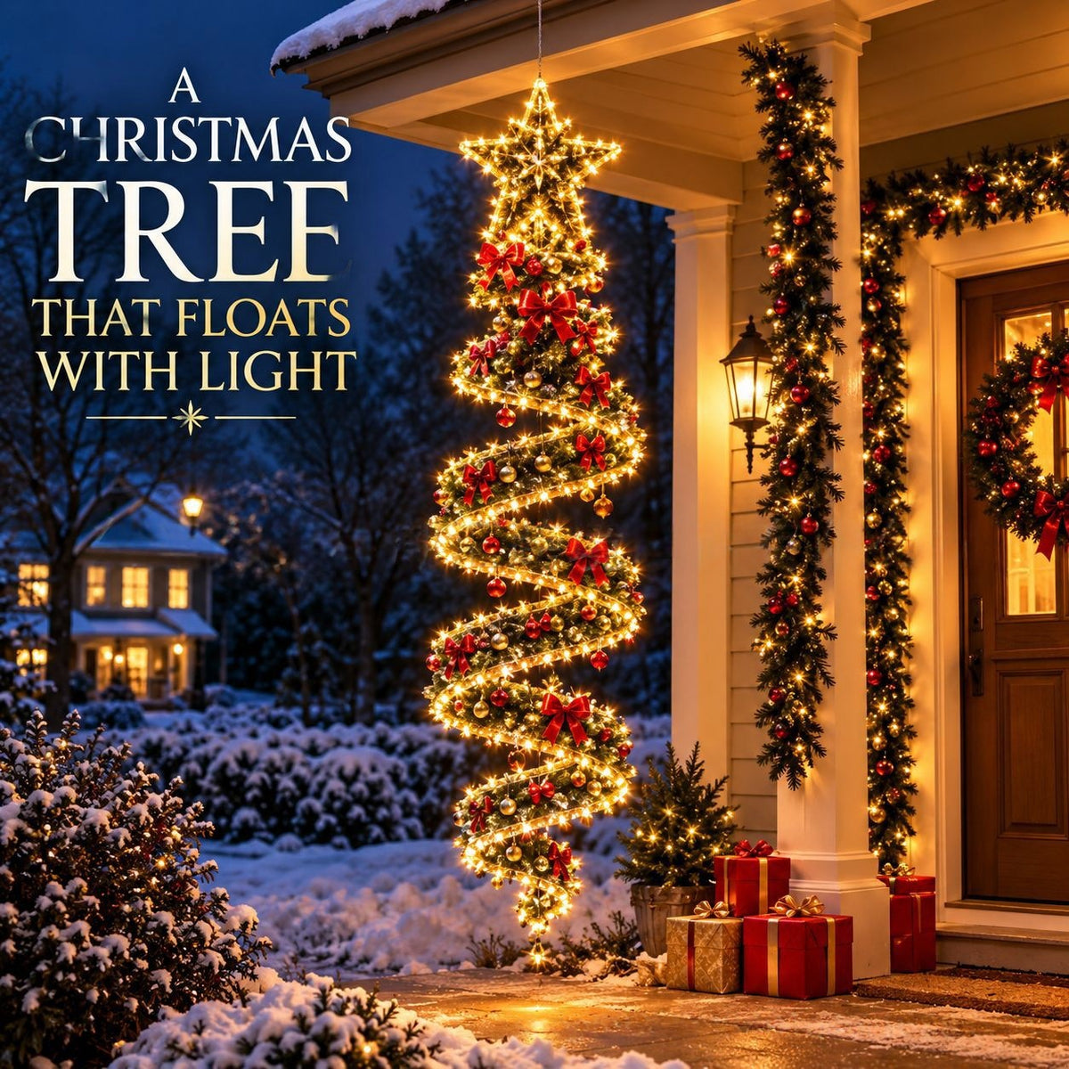 Spiral LED Christmas hanging ornament, Star Tree design