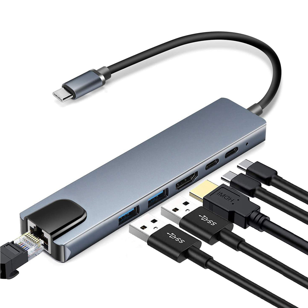 USB-C Multiport Hub – 5-in-1, 6-in-1 & 8-in-1 - product view 8