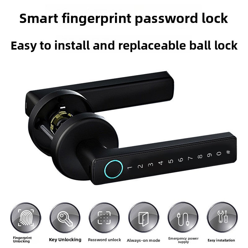 Smart Fingerprint Door Lock with Bluetooth and Key Access - product view 1