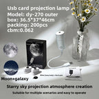 USB Starry Sky Car Roof Projector, white model with 2 projection cards