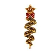 Spiral LED Christmas hanging ornament, star tree design on a white background