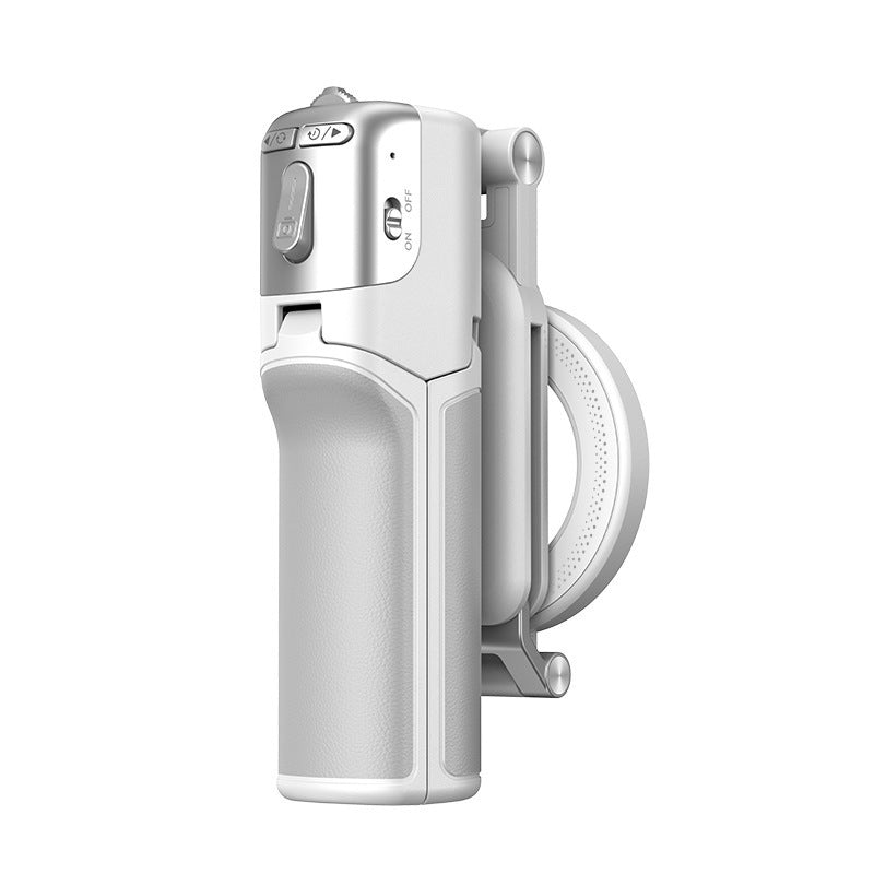 Folded white magnetic selfie stick