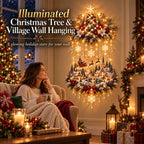 Lighted Christmas wall hanging, Christmas Tree Village design