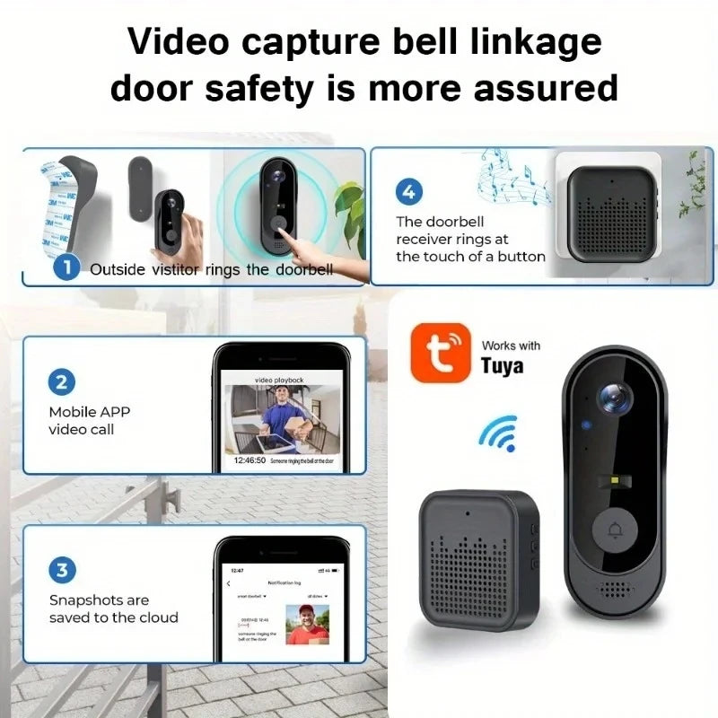Wireless smart video doorbell for apartments and homes