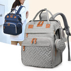 Baby travel backpack with storage and fold-out attachment