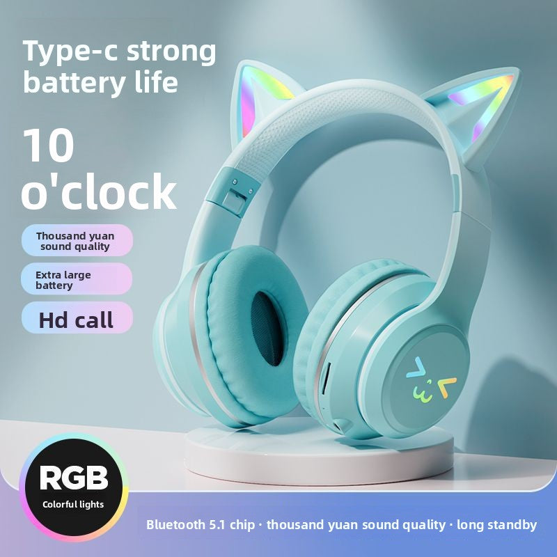 Bluetooth Gaming Headset with Cat Ear Lights - product view 9
