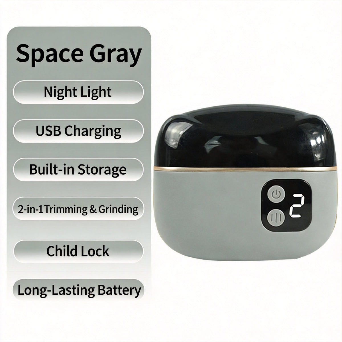 2-in-1 electric nail clipper and polisher